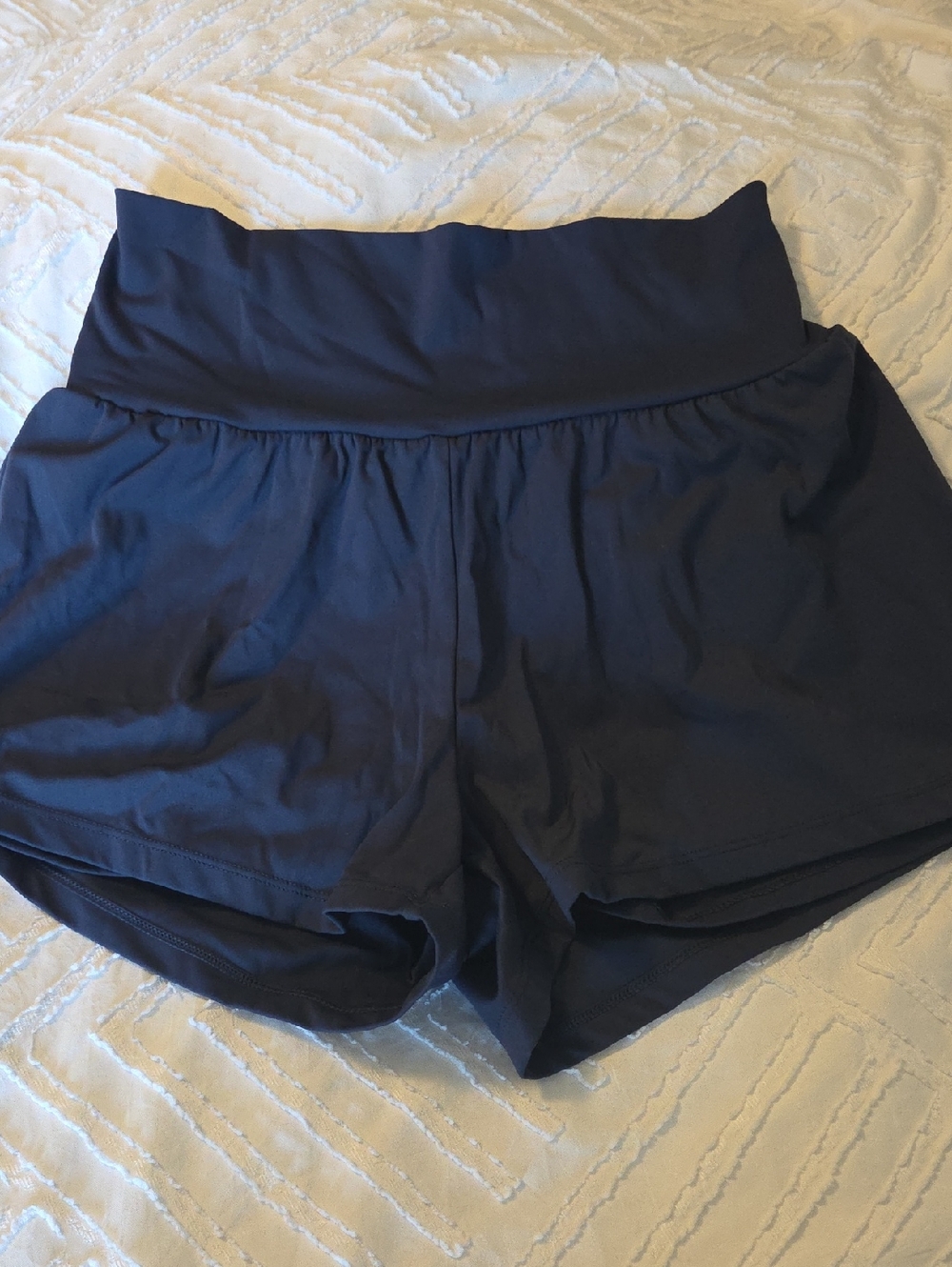 HALARA High-Waist Athletic Shorts - Navy Blue